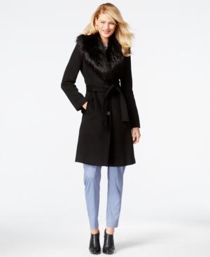 Calvin Klein Faux-fur-collar Walker Coat