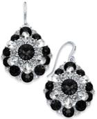 Charter Club Silver-tone Clear & Black Crystal Cluster Drop Earrings, Created For Macy's