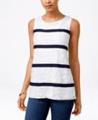 Charter Club Anchor Printed Sleeveless Top, Only At Macy's