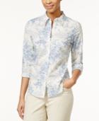 American Living Printed Floral Button Down Shirt