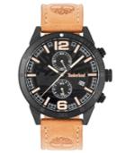 Timberland Men's Sagamore Fawn Brown Leather Strap Watch 46mm