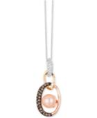 Le Vian Cultured Freshwater Pearl (8mm) And Diamond (3/8 Ct. T.w.) Pendant Necklace In 14k Gold