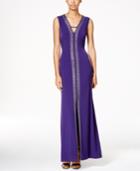 Calvin Klein Sleeveless Rhinestone Gown