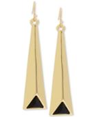 M. Haskell For Inc Gold-tone Jet Stone Elongated Triangle Linear Drop Earrings, Only At Macy's