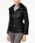 Calvin Klein Peplum Cinched-waist Packable Puffer Coat