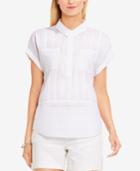 Two By Vince Camuto Cotton Tonal-stripe Blouse