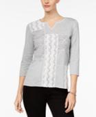 Alfred Dunner Lace-front Top