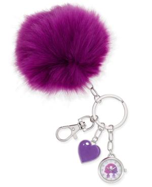 Dreamworks Trolls Women's Faux-fur Purple Pom Pom Keychain Watch 23mm Trlaq16138