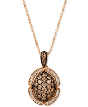 Le Vian Chocolatier Diamond Pave 18 Pendant Necklace (9/10 Ct. T.w.) In 14k Rose Gold