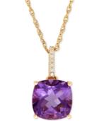 Amethyst (3-3/4 Ct. T.w.) And Diamond Accent Pendant Necklace In 14k Gold (also Available In Blue Topaz)