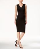 Jessica Simpson Embellished V-neck Midi Sheath Dress