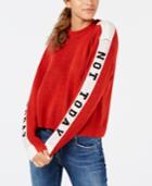 Oh! Mg Juniors' Text-stripe Sweater