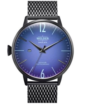 Welder Moody Men's Black Stainless Steel Mesh Bracelet Watch 45mm
