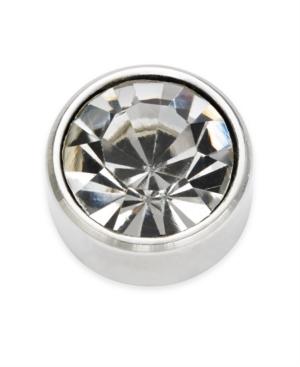 Sutton By Rhona Sutton Men's Stainless Steel Cubic Zirconia Stud Earring
