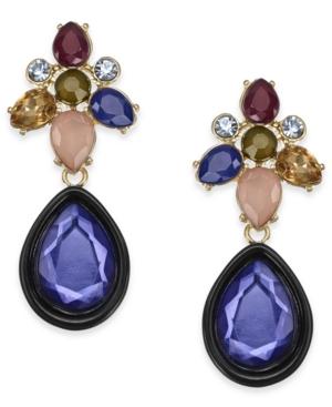 I.n.c. Two-tone Multi-stone Drop Earrings, Created For Macy's