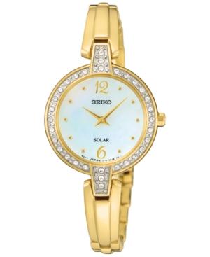 Seiko Women's Solar Gold-tone Stainless Steel Bracelet Watch 27mm Sup290