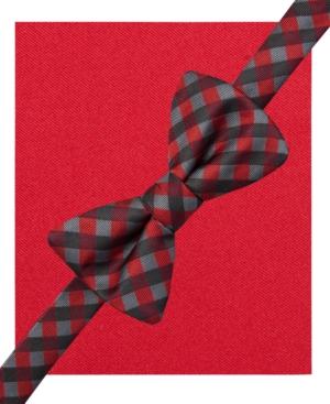 Alfani Spectrum Clark Gingham Pre-tied Bow Tie And Pocket Square Set, Only At Macy's