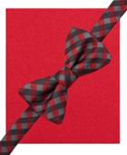 Alfani Spectrum Clark Gingham Pre-tied Bow Tie And Pocket Square Set, Only At Macy's