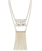 Inc International Concepts Gold-tone White Stone Fringe Necklace, Only At Macy's
