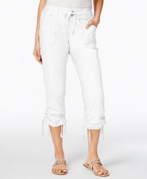 Inc International Concepts Ruffled-waist Cropped Cargo Pants, Only At Macy's