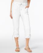 Inc International Concepts Ruffled-waist Cropped Cargo Pants, Only At Macy's