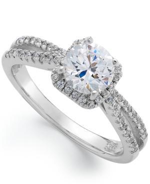 B. Brilliant Sterling Silver Cubic Zirconia Split Band Ring (1-1/3 Ct. T.w.)