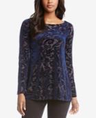 Karen Kane Burnout-print Top