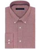 Tommy Hilfiger Men's Slim-fit Non-iron Red Check Dress Shirt