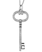 Sterling Silver Necklace, Diamond Accent Key Pendant