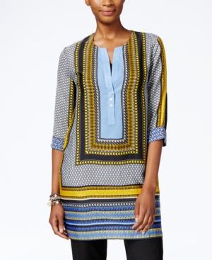 Grace Elements Border-print Tunic Top