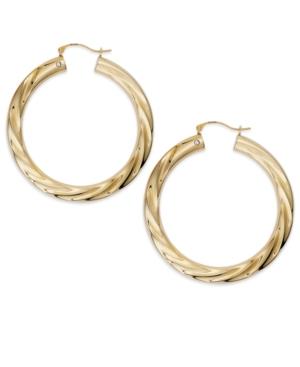 Signature Gold™ 14k Gold Earrings, Diamond Accent Big Twist Hoop Earrings