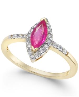 Ruby (3/4 Ct. T.w.) & Diamond (1/5 Ct. T.w.) Ring In 14k Gold