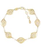 Filigree Marquise Link Bracelet In 14k Gold