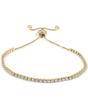 Giani Bernini Cubic Zirconia Adjustable Bracelet In 18k Gold-plated Sterling Silver, Only At Macy's