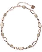 Anne Klein Rose Gold-tone Multi-stone Collar Necklace