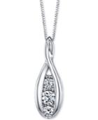 Sirena Diamond Three-stone Pendant Necklace (1/2 Ct. T.w.) In 14k White Gold