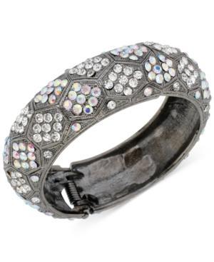 Haskell Hematite-tone Pave Bangle Bracelet