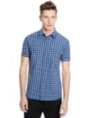 Kenneth Cole Reaction Blue Check Shirt