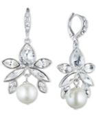 Givenchy Silver-tone Imitation Pearl And Crystal Drop Earrings