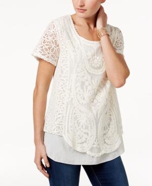 Style & Co Lace Crochet Top, Only At Macy's