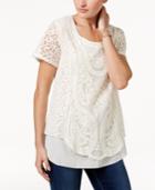 Style & Co Lace Crochet Top, Only At Macy's
