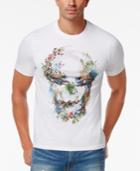 Sean John Men's Floral Skull Graphic-print Cotton T-shirt