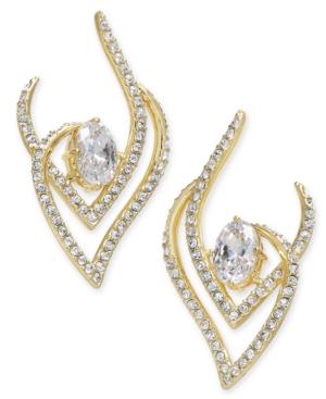 Danori 18k Gold-plated Brass Crystal & Pave Stud Earrings, Created For Macy's