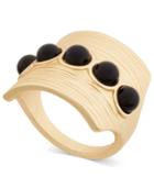 Inc International Concepts Gold-tone Black Stone Matte Statement Ring, Only At Macy's