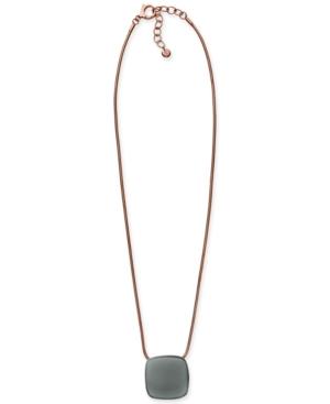 Skagen Rose Gold-tone Long Stone Pendant Necklace Skj0873