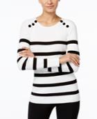 Inc International Concepts Embellished Striped Sweater, Only At Macy's