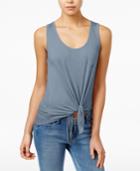 Rebellious One Juniors' High-low Tie-hem Tank Top
