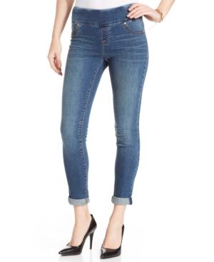 Style & Co. Petite Cuffed Skinny Jeggings, Quincy Wash