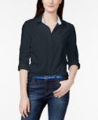 Tommy Hilfiger Cotton Roll-tab Shirt, Created For Macy's