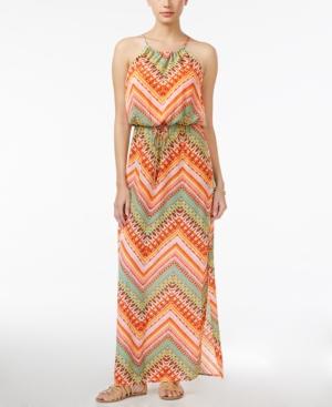 City Studios Juniors' Printed Halter Maxi Dress